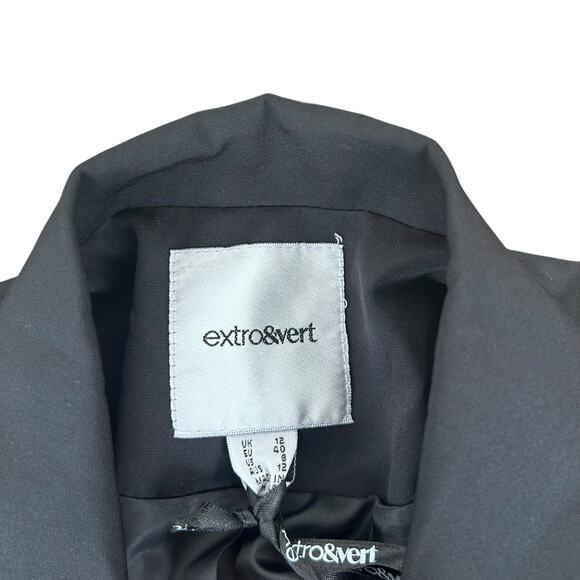 Extro & Vert Black Twist Front Blazer Skirt Dress Sz 12 - Picture 4 of 11